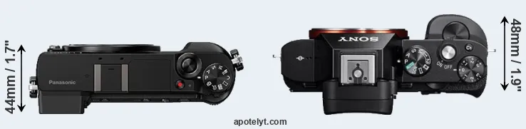 Compare GX80 versus A7 top