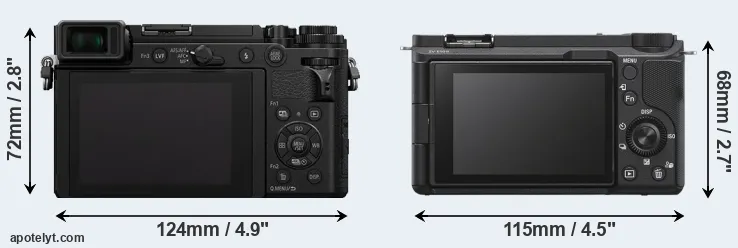 Comparison GX9 or ZV-E10 II rear