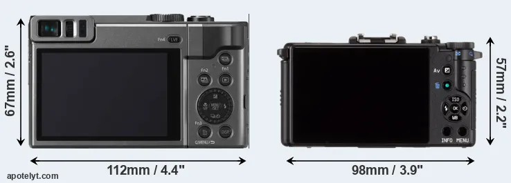 Comparison ZS70 or Pentax Q rear