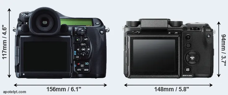 Comparison 645Z or GFX 50S rear