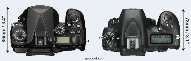 Compare K-1 versus D750 top