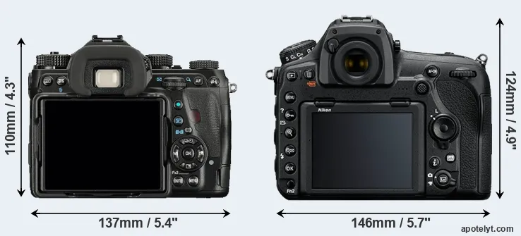 Comparison K-1 or D850 rear