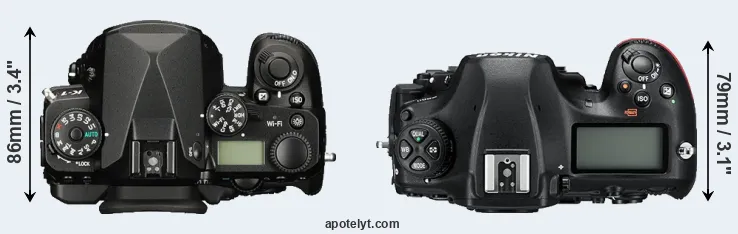 Compare K-1 versus D850 top