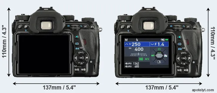 Comparison K-1 or K-1 II rear