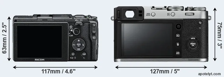 Comparison GR II or X100F rear