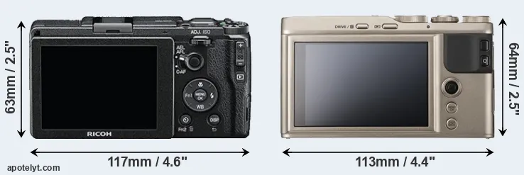 Comparison GR II or XF10 rear