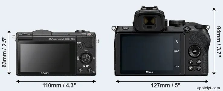 Comparison A5100 or Z50 rear