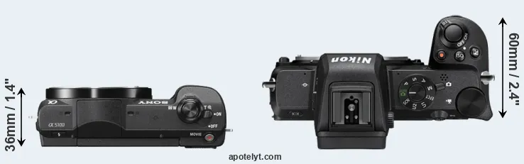 Compare A5100 versus Z50 top