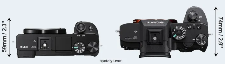 Compare A6100 versus A7R III top
