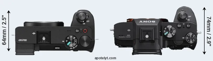 Compare A6700 versus A7 III top
