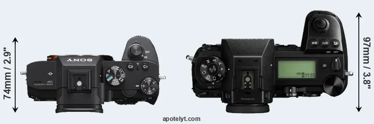 Compare A7 III versus S1 top