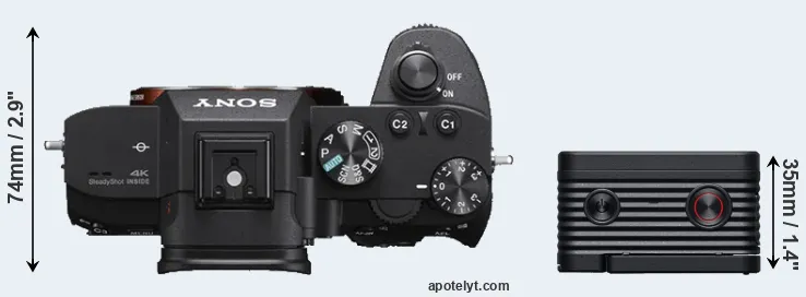 Compare A7 III versus RX0 II top