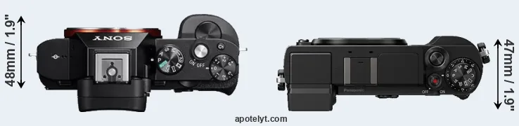 Compare A7 versus GX9 top