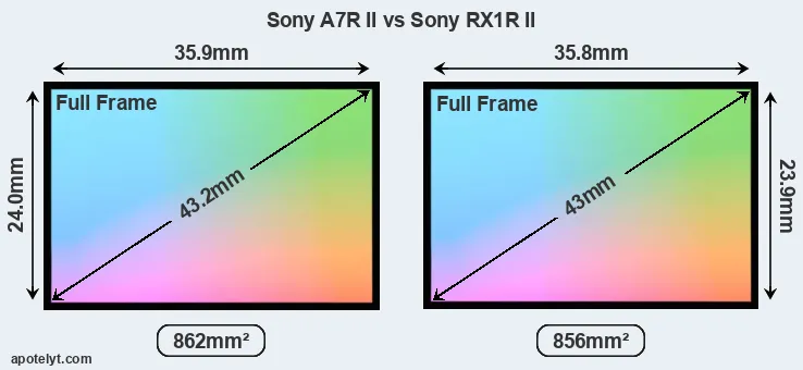 Sony A7R II and Sony RX1R II sensor measures