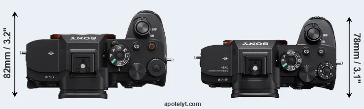 Compare A7R V versus A7R IV top