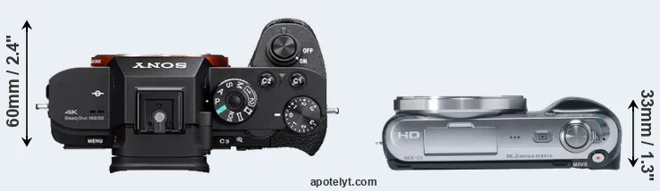Compare A7S II versus NEX-C3 top