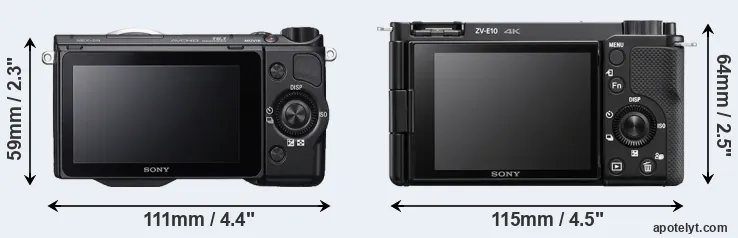 Comparison NEX-5R or ZV-E10 rear