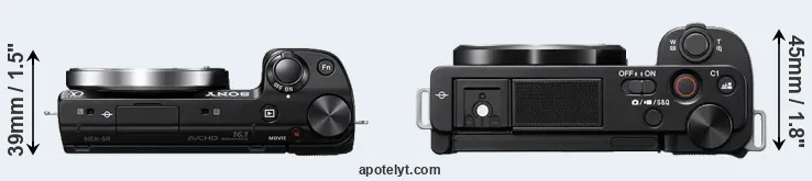 Compare NEX-5R versus ZV-E10 top
