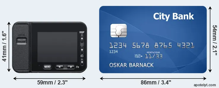 RX0 II and credit card rear side