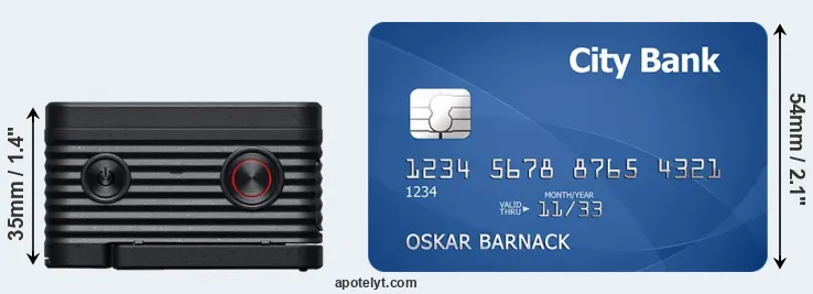 RX0 II versus credit card top view