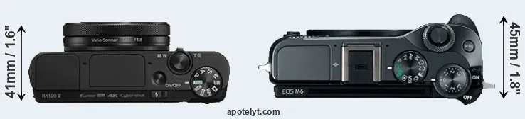 Compare RX100 V versus M6 top