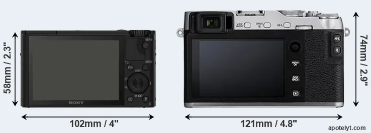 Comparison RX100 or X-E3 rear