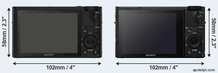 Comparison RX100 or RX100 IV rear