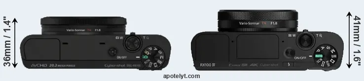 Compare RX100 versus RX100 IV top