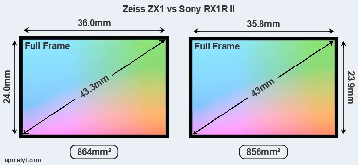 Zeiss ZX1 and Sony RX1R II sensor measures